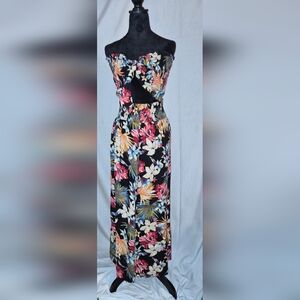 VENUS Floral Wide Leg 2 Piece Outfit- Size Large. Elastic Smocked Crop Top